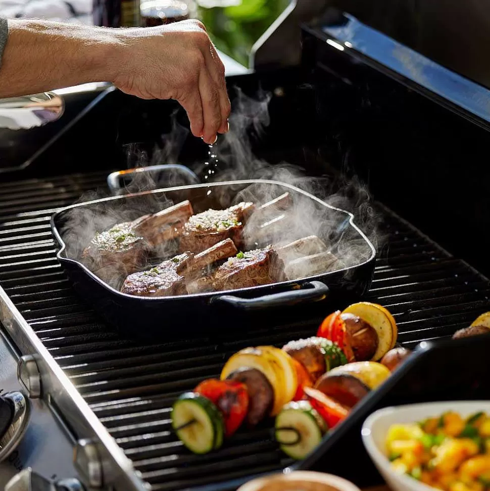 All-Clad Griddle & Grill Pans<Enameled Cast Iron, Griddle With Acacia Wood Trivet, 11 Inch
