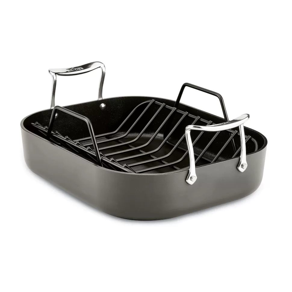 All-Clad Roasters<Essentials Nonstick Cookware, Small Roaster With Rack, 11 X 14 Inch