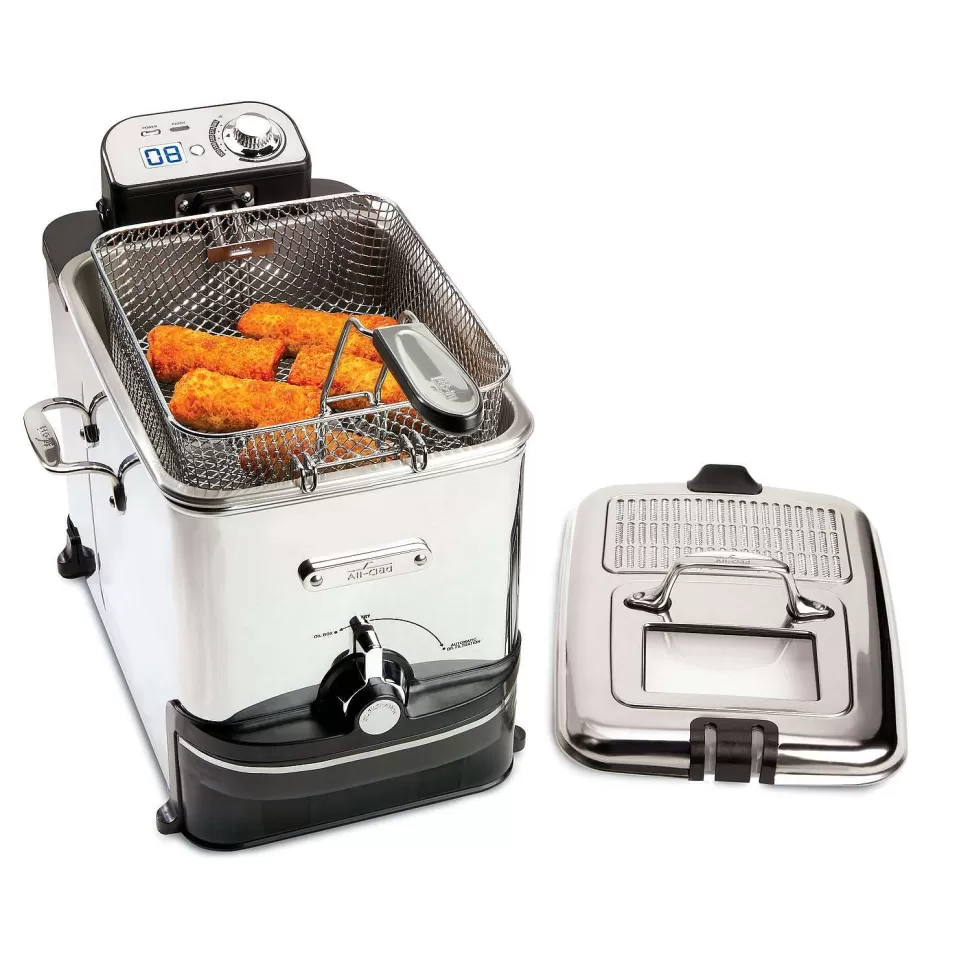All-Clad Kitchen Electrics<Ez Clean Pro Deep Oil Fryer With Digital Timer And Oil Filtration System, 3.5 Liter
