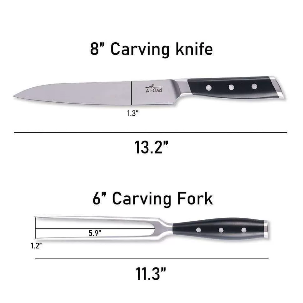All-Clad Knives<Forged Knives Carving Set, 8 Inch Knife & 6 Inch Fork