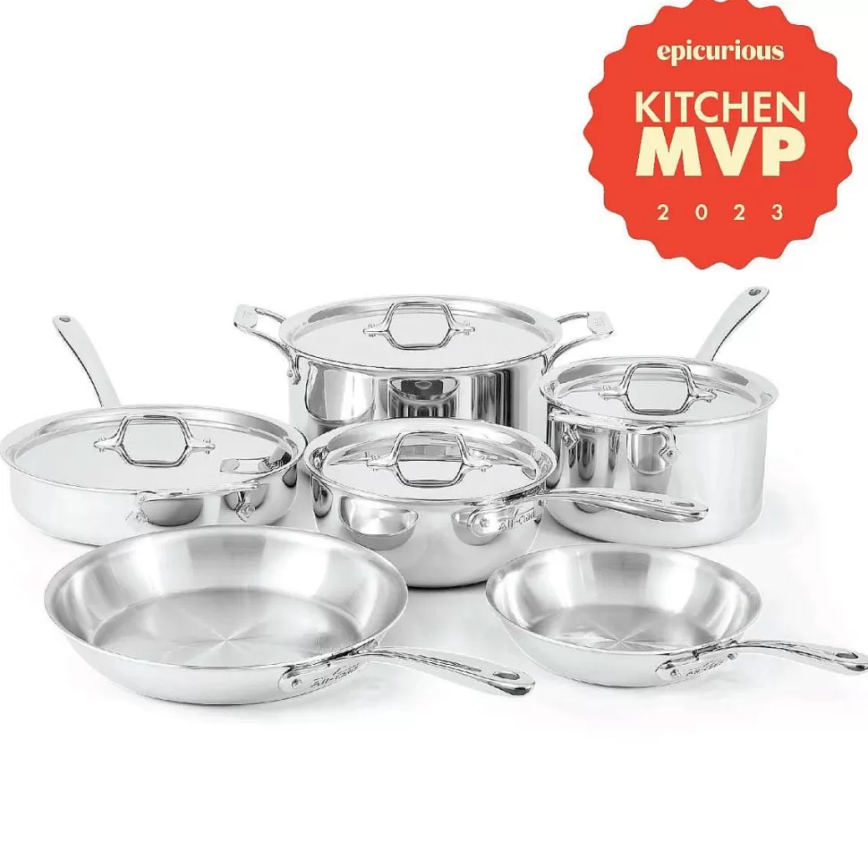 All-Clad Cookware Sets<G5® Graphite Core Stainless Steel 5-Ply Bonded Cookware, 10 Piece Set