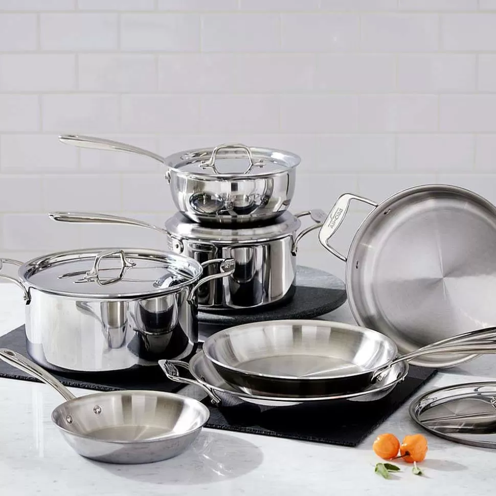 All-Clad Cookware Sets<G5® Graphite Core Stainless Steel 5-Ply Bonded Cookware, 10 Piece Set