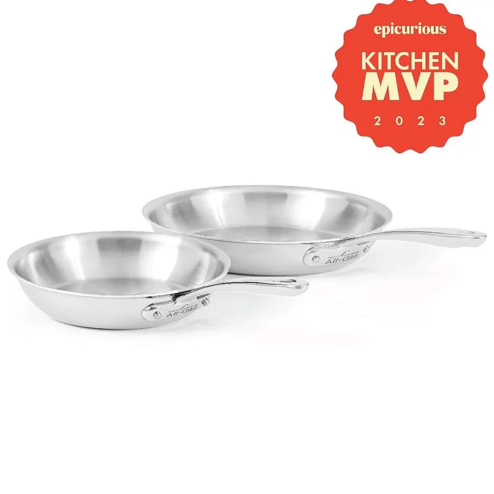 All-Clad Fry Pans & Skillets<G5® Graphite Core Stainless Steel 5-Ply Bonded Cookware, 2 Piece Skillet Set, 8.5 & 10.5Inch