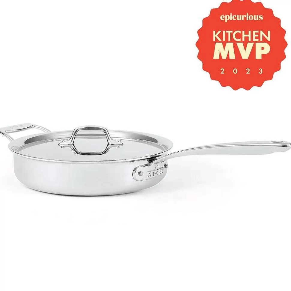 All-Clad Saute Pans<G5® Graphite Core Stainless Steel 5-Ply Bonded Cookware, Saute Pan With Lid, 3 Quart