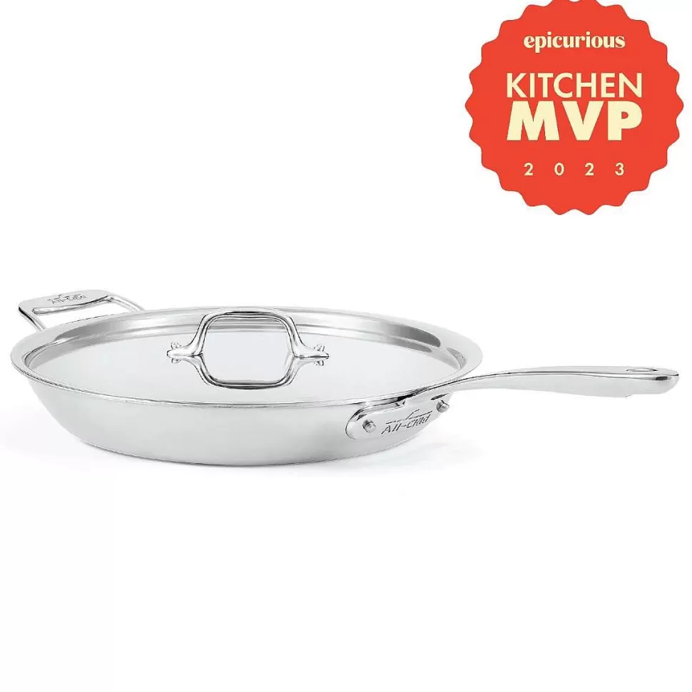 All-Clad Fry Pans & Skillets<G5® Graphite Core Stainless Steel 5-Ply Bonded Cookware, Skillet With Lid, 12.5 Inch