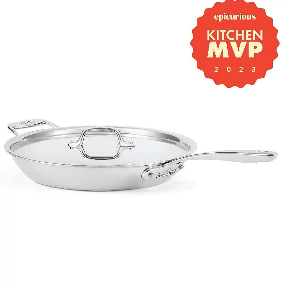 All-Clad Fry Pans & Skillets<G5® Graphite Core Stainless Steel 5-Ply Bonded Cookware, Skillet With Lid, 12.5 Inch