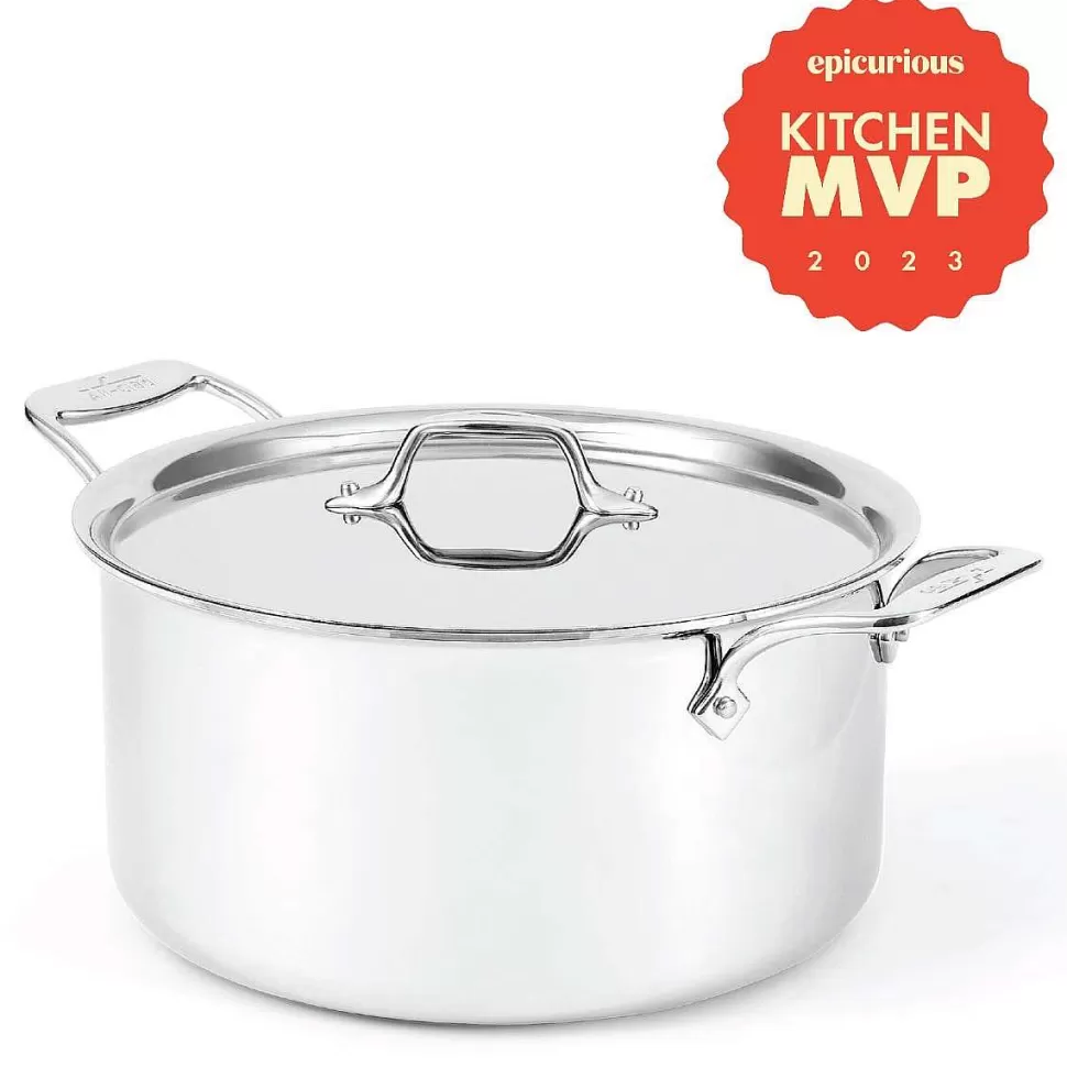 All-Clad Soups & Stockpots<G5® Graphite Core Stainless Steel 5-Ply Bonded Cookware, Stockpot With Lid, 8 Quart
