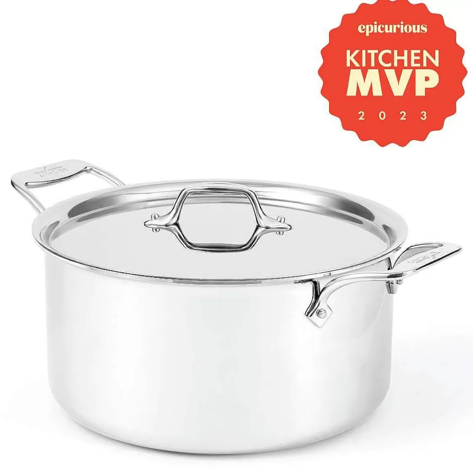 All-Clad Soups & Stockpots<G5® Graphite Core Stainless Steel 5-Ply Bonded Cookware, Stockpot With Lid, 8 Quart