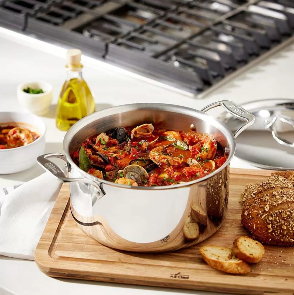 All-Clad Soups & Stockpots<G5® Graphite Core Stainless Steel 5-Ply Bonded Cookware, Stockpot With Lid, 8 Quart
