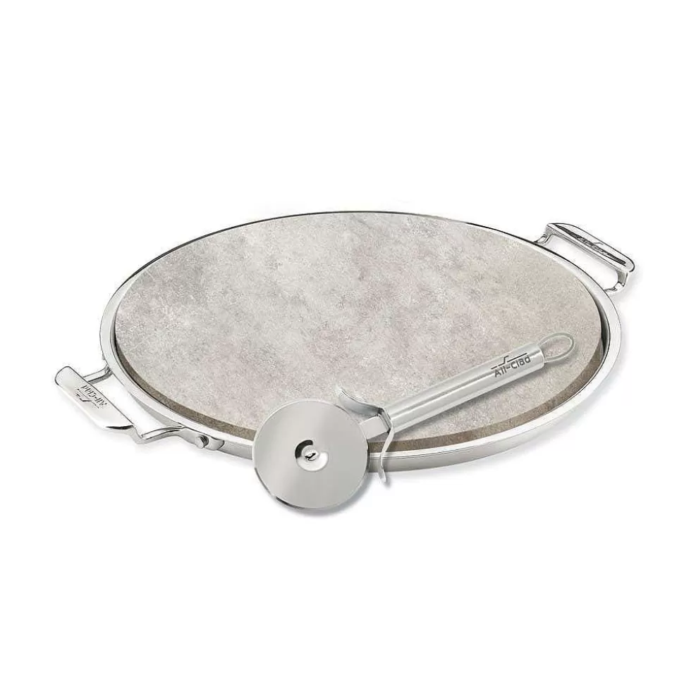 All-Clad Kitchen Accessories<Gourmet Accessories, 13-Inch Pizza Baker Stone With Serving Tray & Pizza Cutter