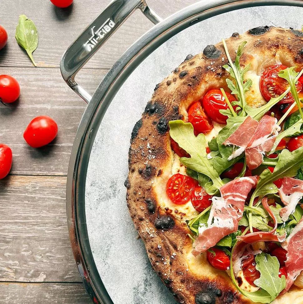 All-Clad Kitchen Accessories<Gourmet Accessories, 13-Inch Pizza Baker Stone With Serving Tray & Pizza Cutter