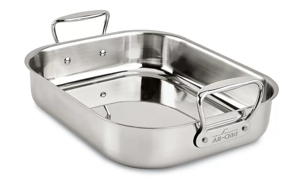 All-Clad Roasters<Gourmet Accessories, Small Stainless Steel Roaster With Rack, 11 X 14 Inch