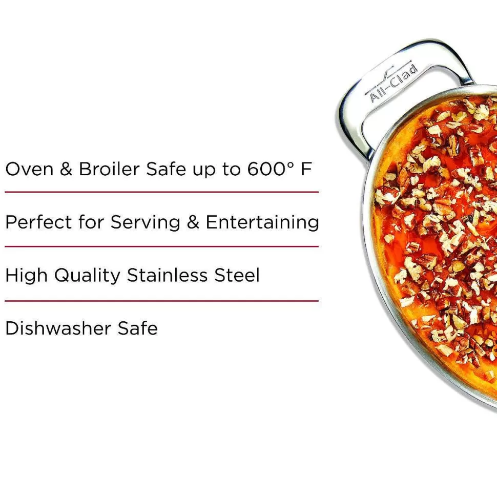 All-Clad Specialty Cookware<Gourmet Accessories, Stainless Steel Mini Oval Bakers 2-Piece Set, 7 Inch