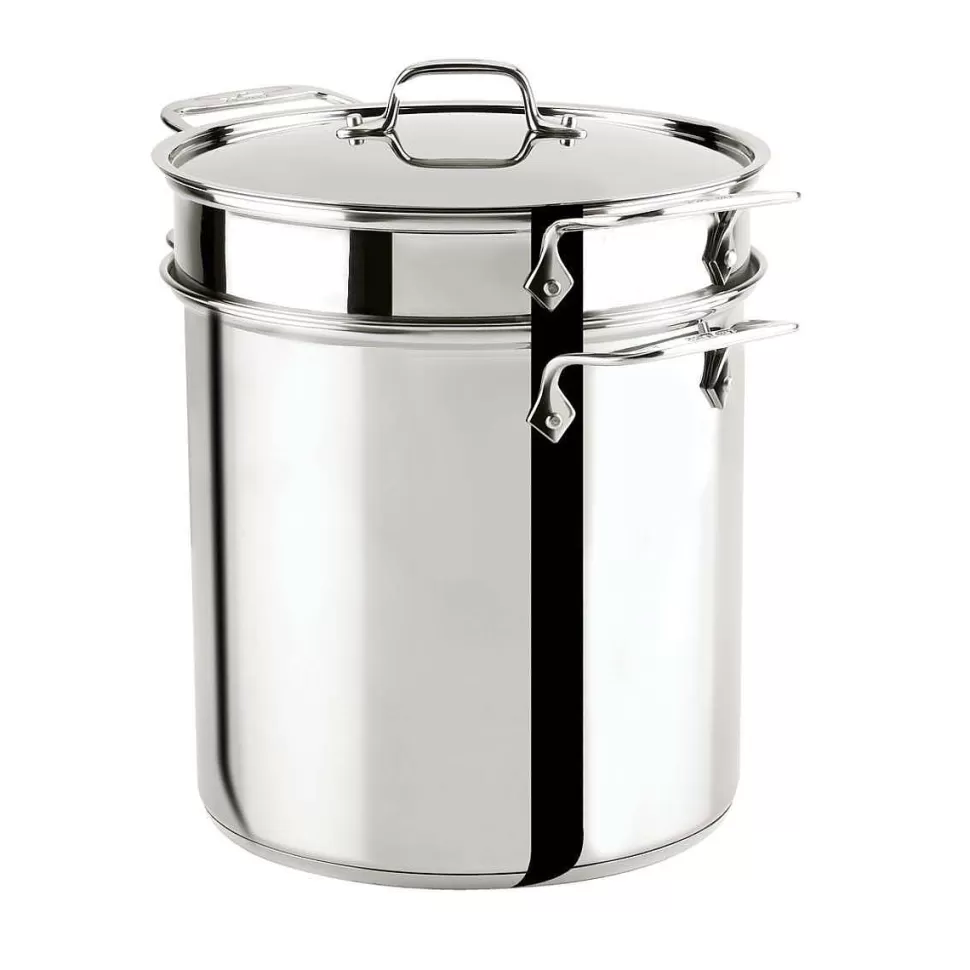 All-Clad Specialty Cookware<Gourmet Accessories, Stainless Steel Multi-Pot With Lid, Perforated Insert And Steamer Insert, 12 Quart