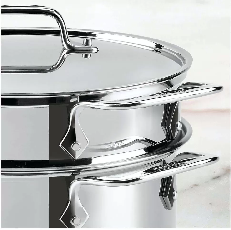 All-Clad Specialty Cookware<Gourmet Accessories, Stainless Steel Multi-Pot With Lid, Perforated Insert And Steaming Insert, 8 Quart
