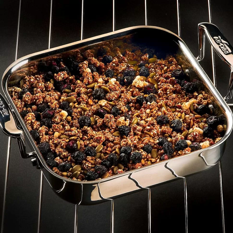 All-Clad Specialty Cookware<Gourmet Accessories, Stainless Steel Square Baker With Lid, 8 Inch