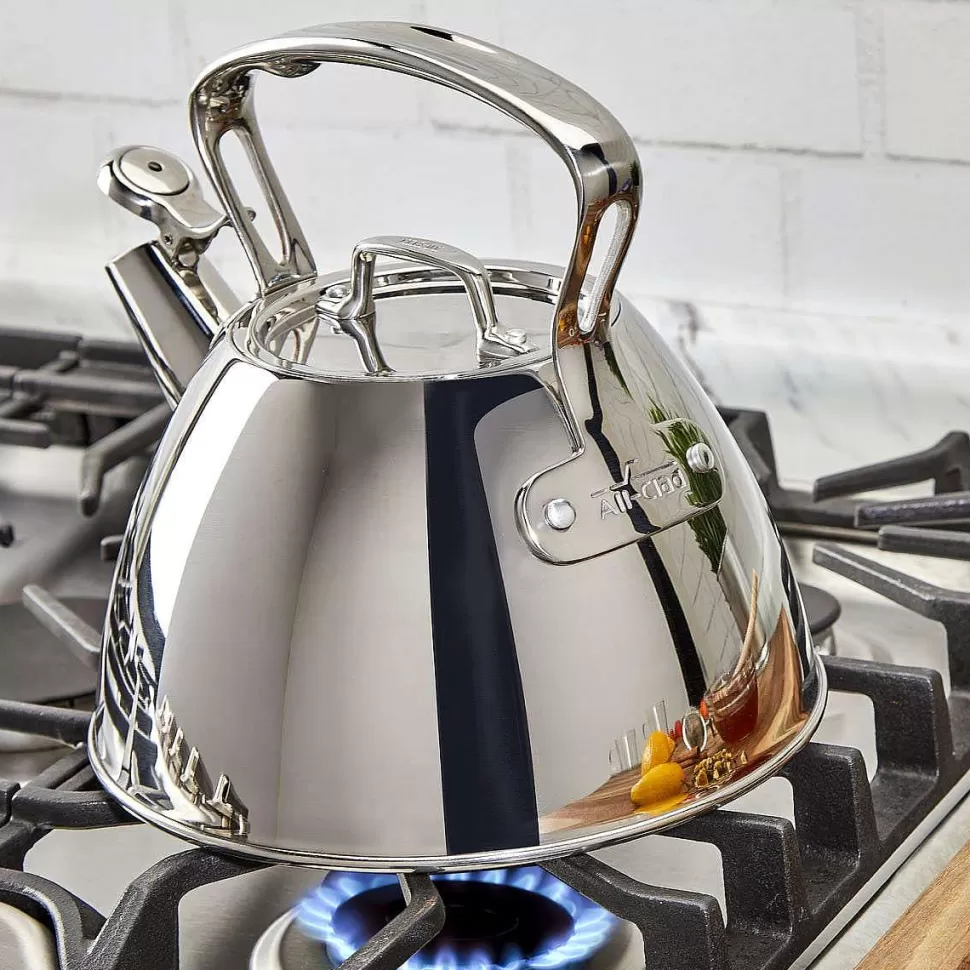 All-Clad Specialty Cookware<Gourmet Accessories, Stainless Steel Stovetop Tea Kettle, 2 Quart