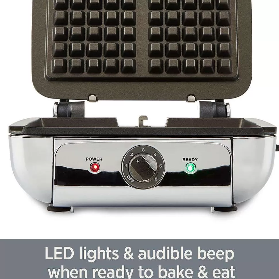All-Clad Kitchen Electrics<Gourmet Stainless Steel Belgian Waffle Maker With Removable Plates, 4 Slice
