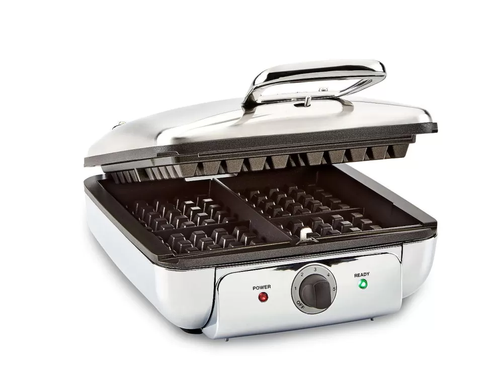 All-Clad Kitchen Electrics<Gourmet Stainless Steel Belgian Waffle Maker With Removable Plates, 4 Slice