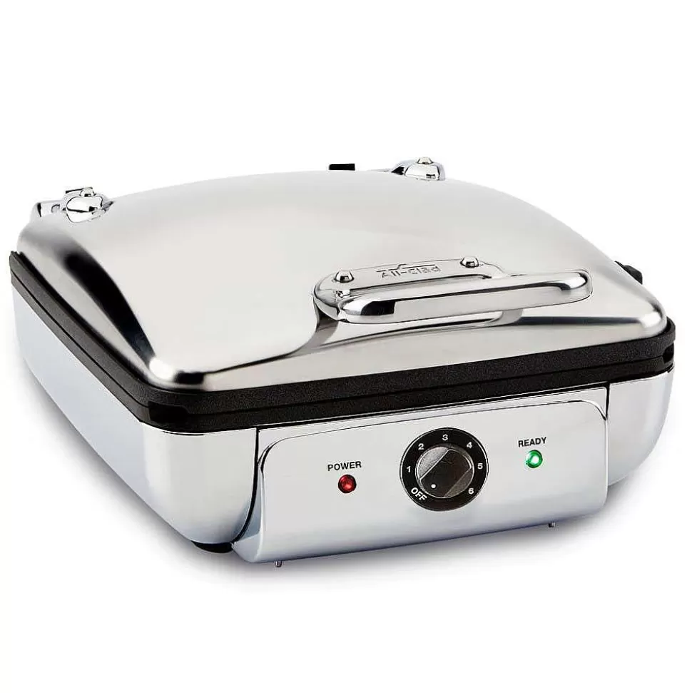 All-Clad Kitchen Electrics<Gourmet Stainless Steel Belgian Waffle Maker With Removable Plates, 4 Slice