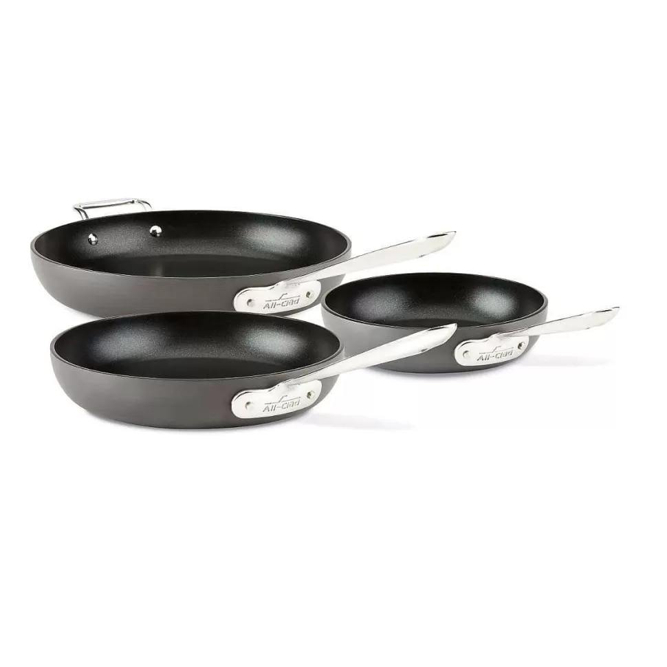 All-Clad Fry Pans & Skillets<Ha1 Hard Anodized Nonstick Cookware, 3 Piece Fry Pan Set, 8, 10 & 12 Inch