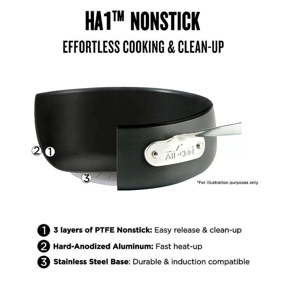All-Clad Dutch Ovens<Ha1 Hard Anodized Nonstick Cookware, Dutch Oven With Acacia Wood Trivet & Spoon And Glass Lid, 6 Quart