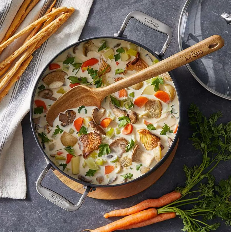 All-Clad Dutch Ovens<Ha1 Hard Anodized Nonstick Cookware, Dutch Oven With Acacia Wood Trivet & Spoon And Glass Lid, 6 Quart