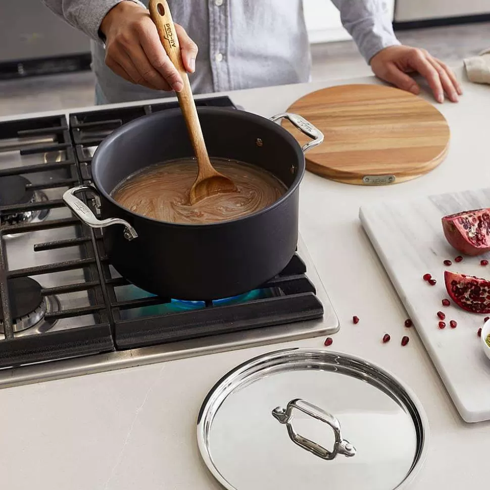 All-Clad Dutch Ovens<Ha1 Hard Anodized Nonstick Cookware, Dutch Oven With Acacia Wood Trivet & Spoon And Glass Lid, 6 Quart