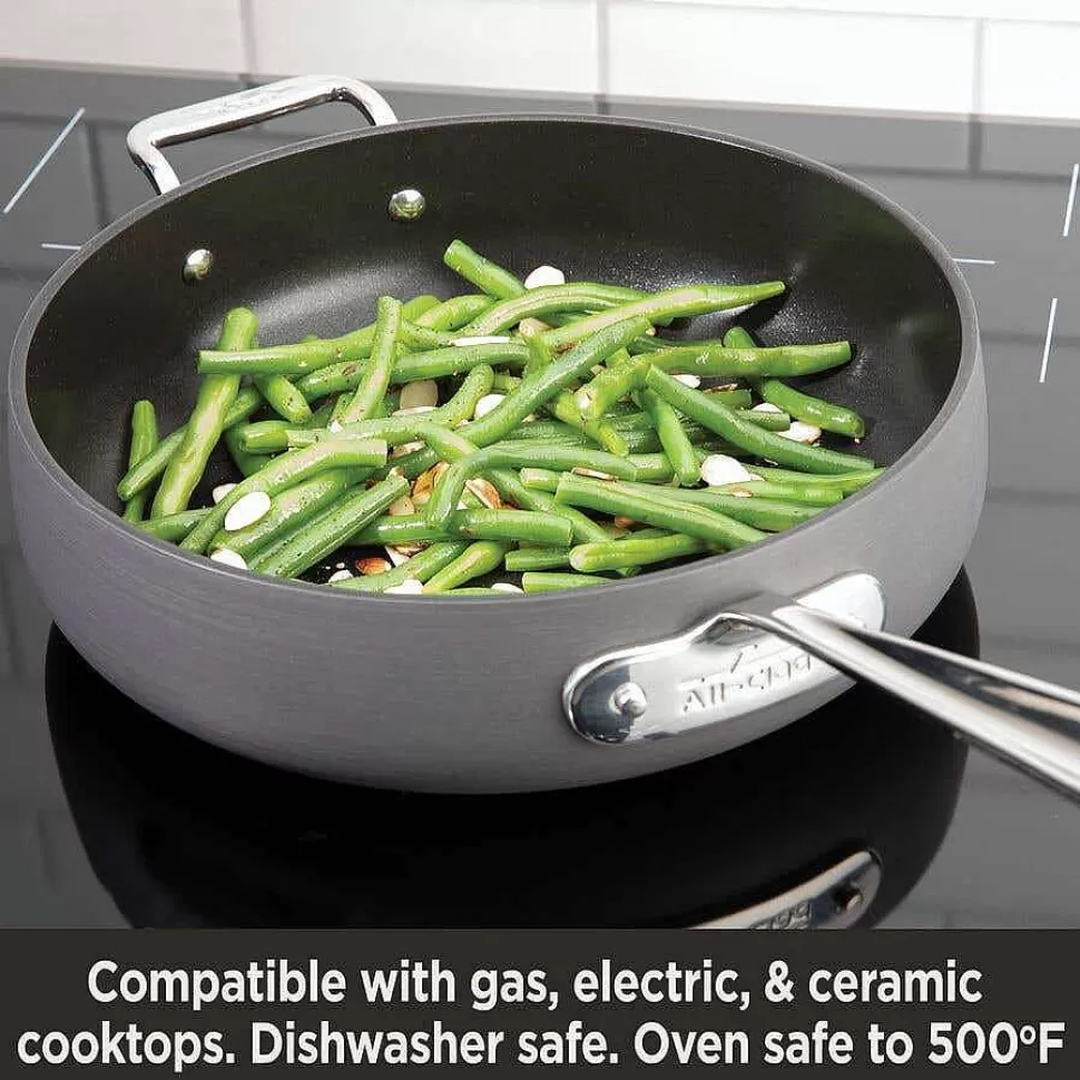 All-Clad Saute Pans<Ha1 Nonstick 3 Qt Universal Pan With Lid, Acacia Wood Trivet And Spoon