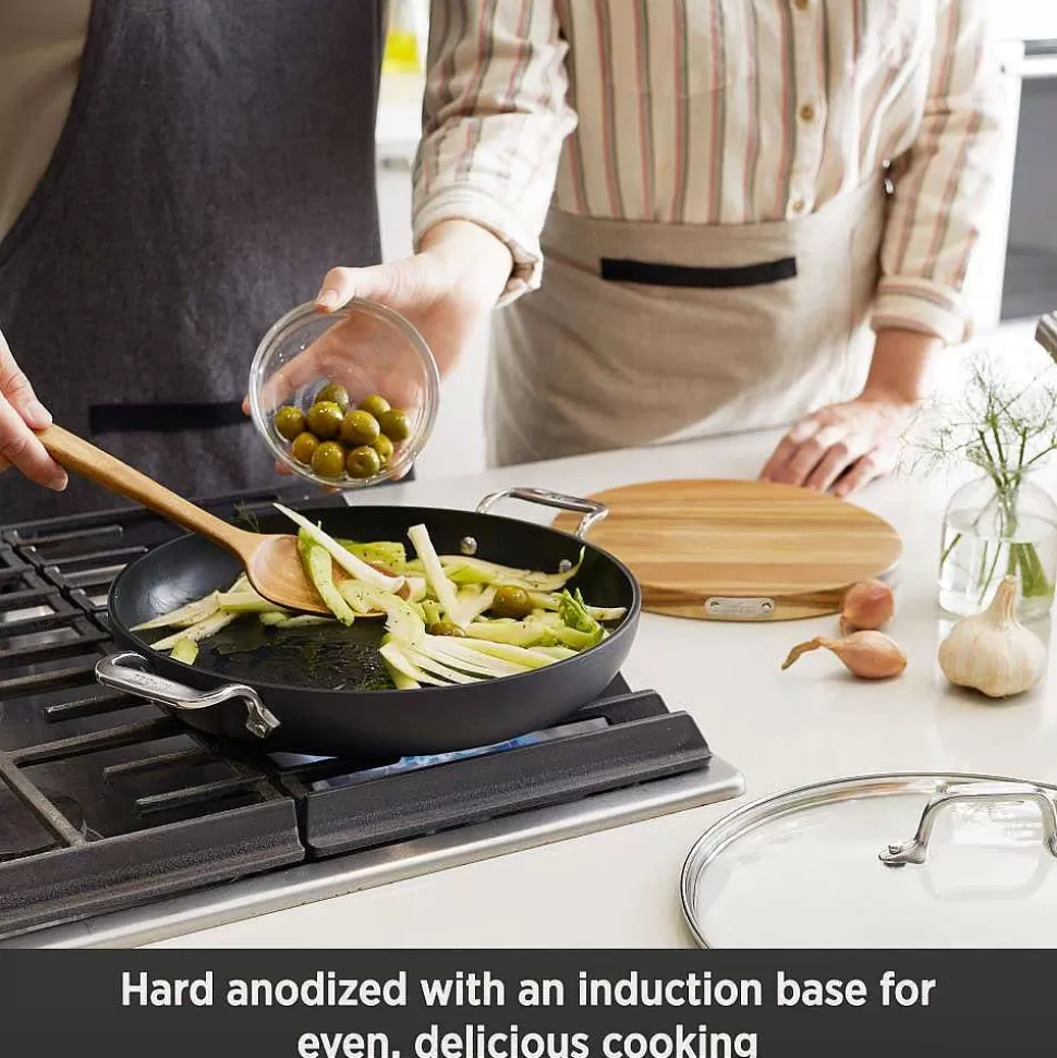 All-Clad Saute Pans<Ha1 Nonstick 3 Qt Universal Pan With Lid, Acacia Wood Trivet And Spoon