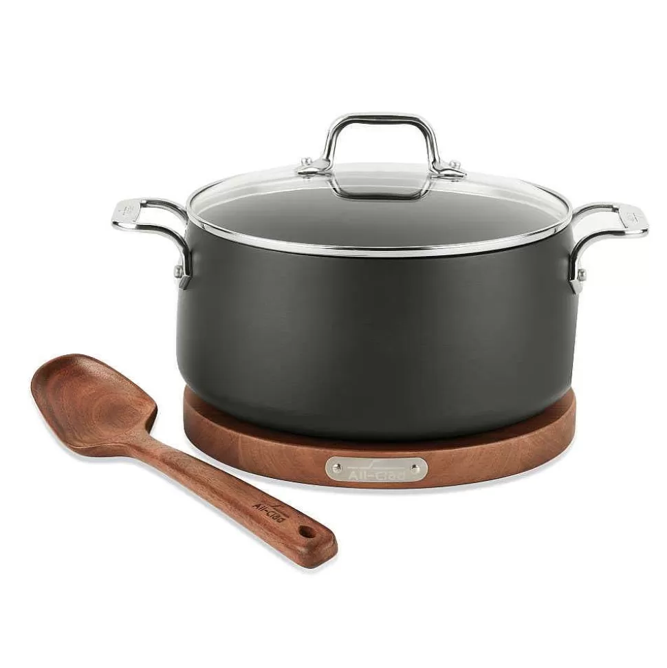 All-Clad Dutch Ovens<Ha1 Nonstick Dutch Oven With Acacia Wood Trivet & Spoon And Glass Lid, 6 Quart