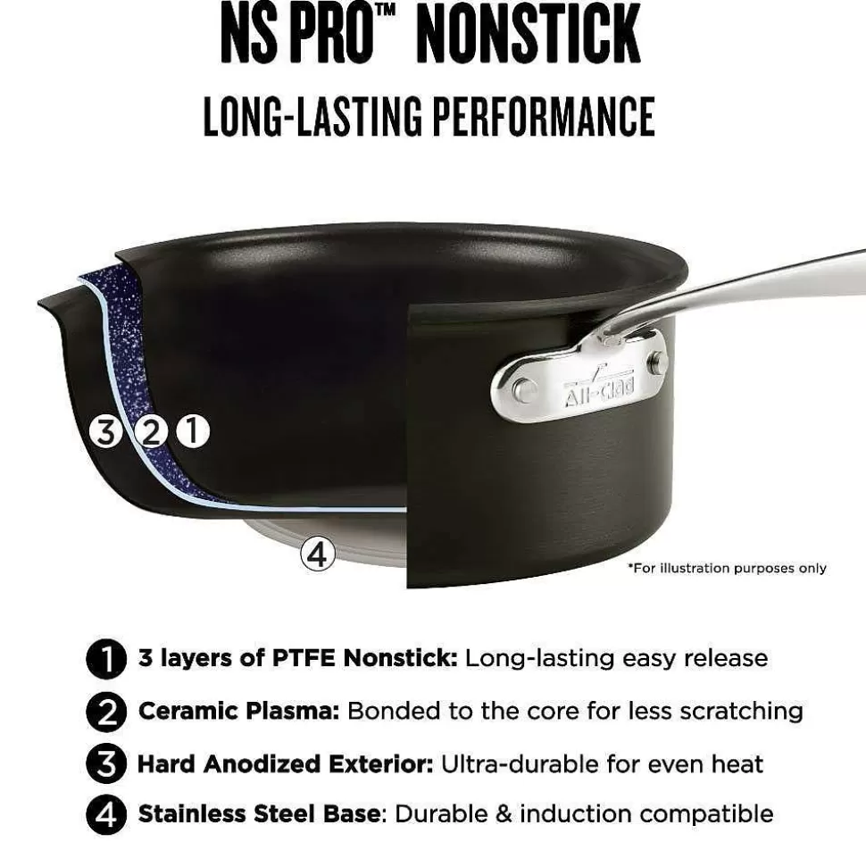 All-Clad Fry Pans & Skillets<Ns Pro Nonstick Cookware, Essential Pan, 4 Quart With Lid