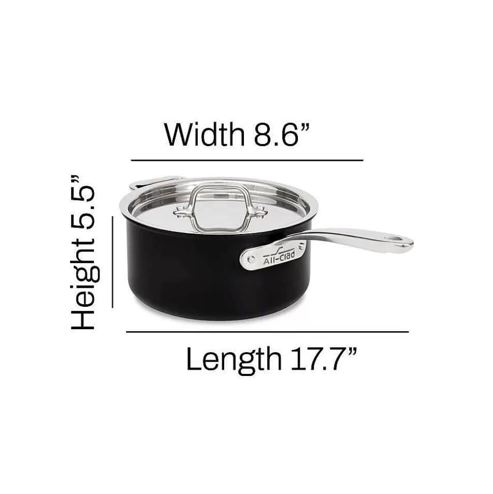 All-Clad Sauce Pans & Sauciers<Ns Pro Nonstick Cookware, Sauce Pan With Lid, 3.2 Quart