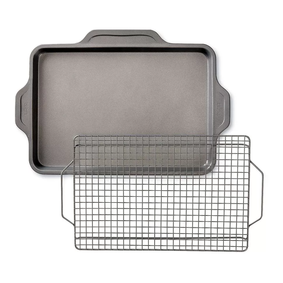 All-Clad Bakeware Sets<Pro-Release Nonstick Bakeware, Half Sheet Pan With Cooling Rack, 2 Piece Set